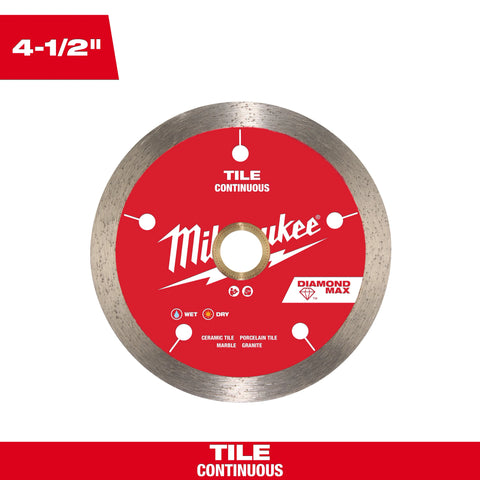 Milwaukee 49-93-9204 4.5" Diamond Max™ Continuous Diamond Tile Blade
