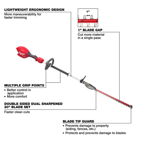 Milwaukee 3043-20 M18 FUEL Short Pole Hedge Trimmer image 7
