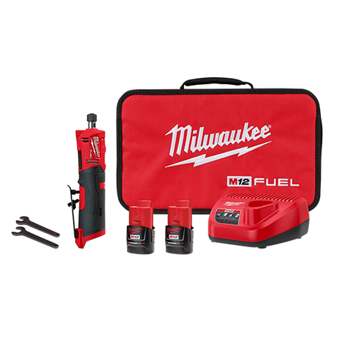 Milwaukee 2486-22 M12 FUEL 1/4" Straight Die Grinder Kit
