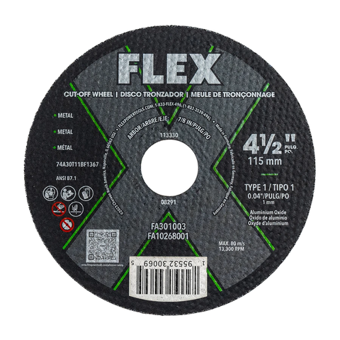 FLEX FA301003 4.5" x 0.04" x 7/8" Cut -Off Disc Type 1