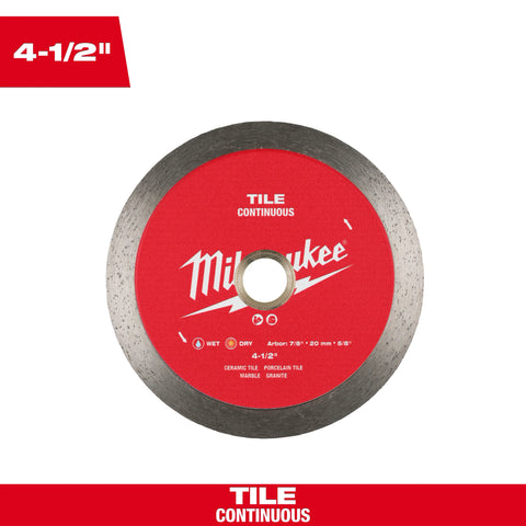 Milwaukee 49-93-9504 4.5" Standard Continuous Diamond Tile Blade