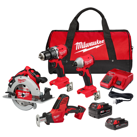 Milwaukee 3693-24CX M18 Brushless 4-Tool Combo Kit primary image