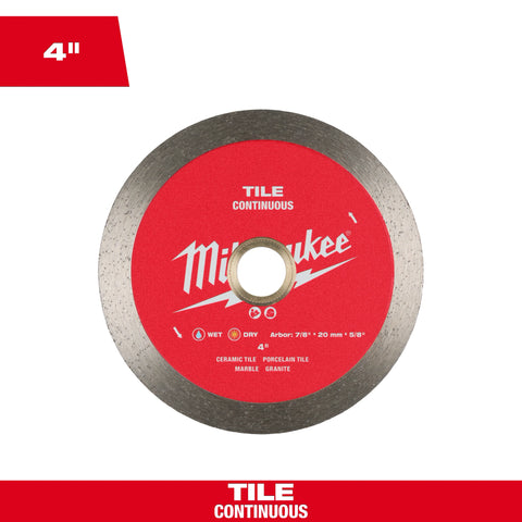 Milwaukee 49-93-9502 4" Standard Continuous Diamond Tile Blade