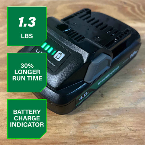 Metabo HPT 382332M 18V 4.0Ah Lithium Ion Battery with Fuel Gauge Indicator