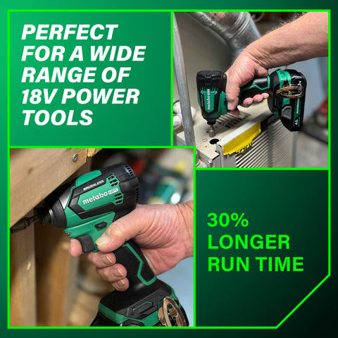 Metabo HPT 382332M 18V 4.0Ah Lithium Ion Battery with Fuel Gauge Indicator