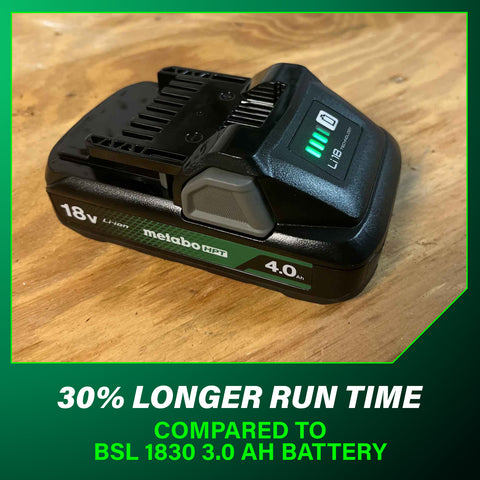 Metabo HPT 382332M 18V 4.0Ah Lithium Ion Battery with Fuel Gauge Indicator