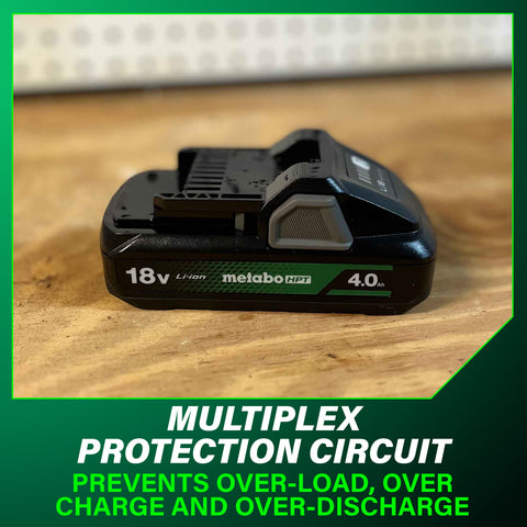 Metabo HPT 382332M 18V 4.0Ah Lithium Ion Battery with Fuel Gauge Indicator