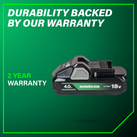 Metabo HPT 382332M 18V 4.0Ah Lithium Ion Battery with Fuel Gauge Indicator