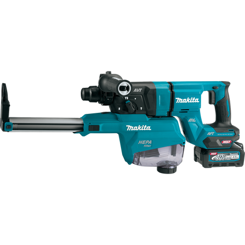 Makita GRH07M1W 40V max XGT® 1-1/8" SDS-PLUS AVT® Rotary Hammer Kit with Dust Extractor, AFT®, AWS Capable