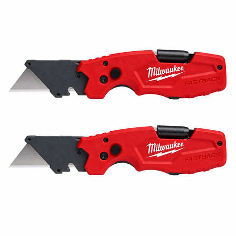 Milwaukee 48-22-1505D FASTBACK 6-in-1 Folding Utility Knife, 2-Pack