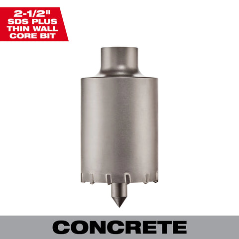 Milwaukee 48-20-5040 SDS-PLUS Thin Wall Carbide Tipped Core Bit 2-1/2"