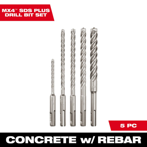 Milwaukee 48-20-7498 SDS-PLUS 4CT MX4™ 5 PC KIT