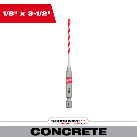 Milwaukee 48-20-9000 1/8" x 2" x 3-1/2" SHOCKWAVE™ Carbide Hammer Drill Bit