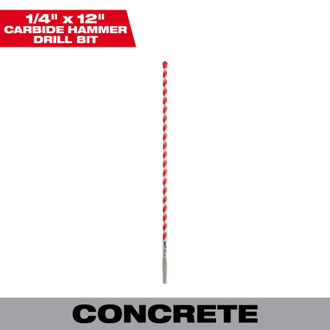 Milwaukee 48-20-9012 1/4" x 10" x 12" Carbide Hammer Drill Bit