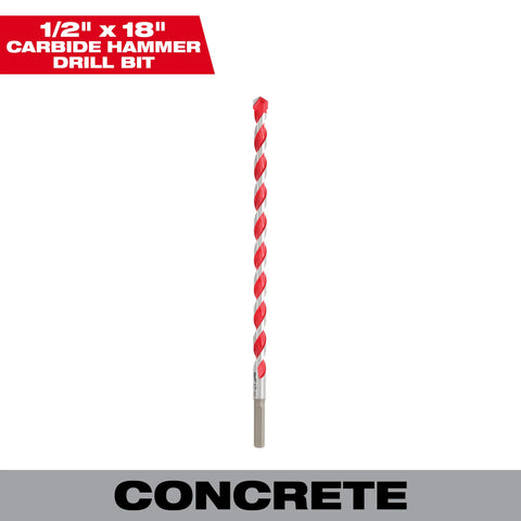 Milwaukee 48-20-9032 1/2" X 16" X 18" Carbide Hammer Drill Bit