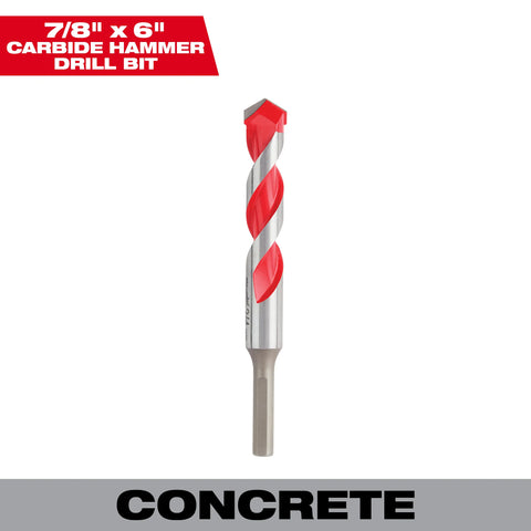 Milwaukee 48-20-9047 7/8" x 4" x 6" Carbide Hammer Drill Bit