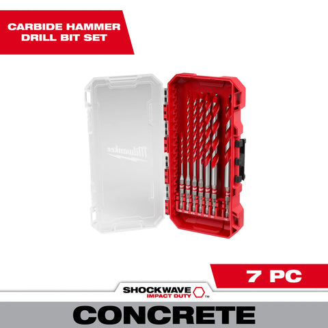Milwaukee 48-20-9057 7pc. Large SHOCKWAVE™ Carbide Hammer Drill Bit Kit