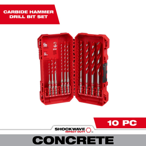 Milwaukee 48-20-9058 10pc Hammer Drill Bit Set