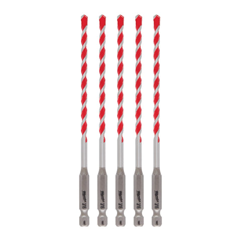 Milwaukee 48-20-9157 3/16" SHOCKWAVE™ Carbide Hammer Drill Bits 5PK