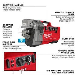 Milwaukee 2928-22 M18 FUEL™ RINGER™ Roll Groover for 2” – 6” Sch 10/40