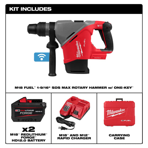 Milwaukee 2917-22HD M18 FUEL™ 1-9/16" SDS Max Rotary Hammer Kit w/ ONE KEY™