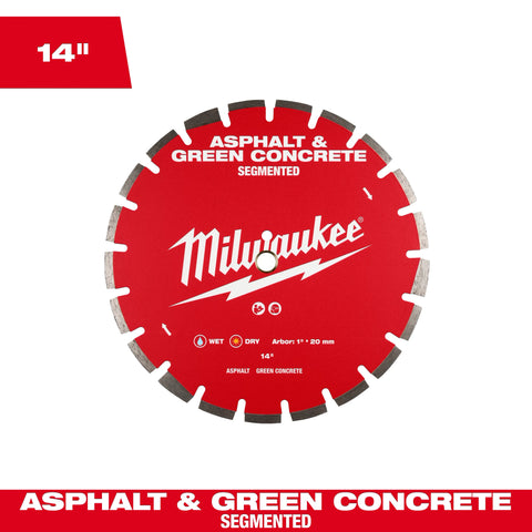 Milwaukee 49-93-7240 14" Asphalt & Green Concrete Diamond Blade