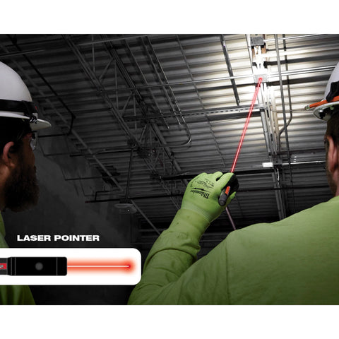 Milwaukee 2010R integrated laser pointer in use