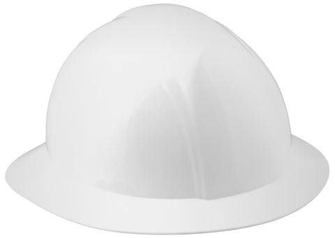 SAS 7160-10 Full Brim Hard Hat, 4-point Ratchet Style