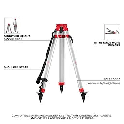Milwaukee 3704-21T M18™ Red Exterior Dual Slope Rotary Laser Level Kit w/ Receiver, Remote, Grade Rod & Tripod