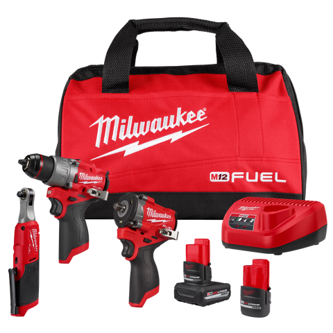 Milwaukee 3424-23 M12 FUEL 3-Tool Combo Kit
