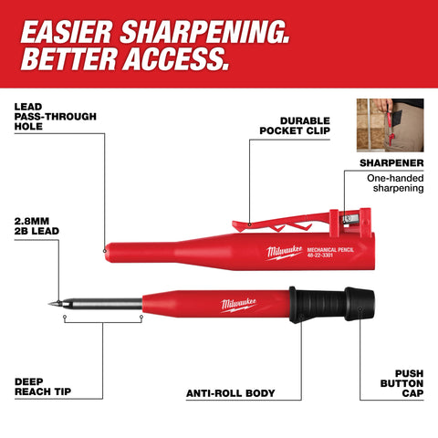 Milwaukee 48-22-3301 Mechanical Pencil with Lead Pack