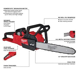 Milwaukee 2727-21HD M18 FUEL™ 16" Chainsaw Kit