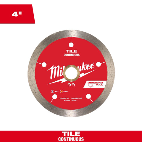 Milwaukee 49-93-9202 4" Diamond Max™ Continuous Diamond Tile Blade