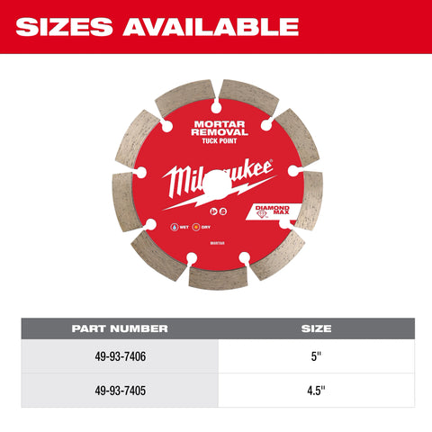 Milwaukee 49-93-7405 4.5" Tuck Point Diamond Blade