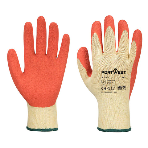 Portwest A100ORR Grip 10 Latex Glove - Orange - R