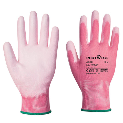 Portwest A120P9R Grip 13 PU Palm Glove - Pink - R