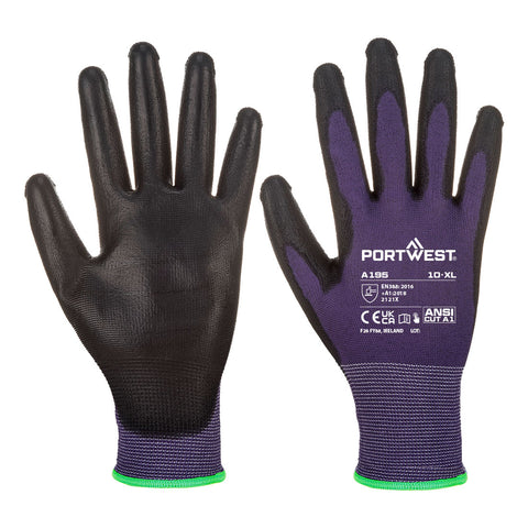 Portwest A195U8R Grip 13 PU Touchscreen Glove - Purple/Black - R