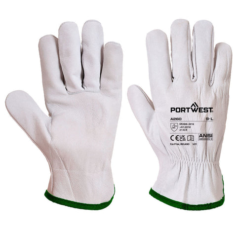 Portwest A260GRR Leather Driver 115 Goat Grain Glove - Gray - R