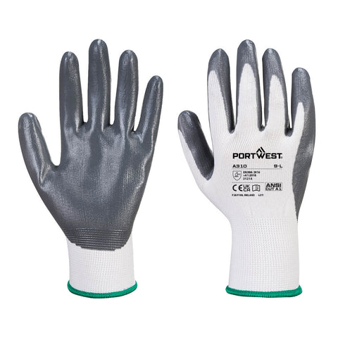 Portwest A310GRW Grip 13 Nitrile Glove - Gray/White