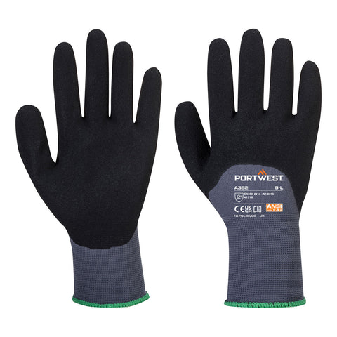 Portwest A352G8R Grip 15 Nitrile Sandy 3/4 Palm Glove - Gray/Black - R