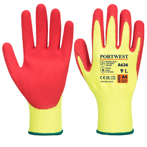 Portwest A626Y5R Vis-Tex Cut D13 Nitrile Glove A4 - Yellow/Red - R