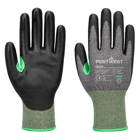 Portwest A638G8R CS Cut C15 PU Glove A3 - Gray/Black - R
