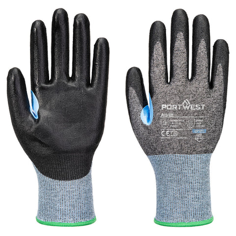 Portwest A642G8R CS Cut D18 PU Glove A4 - Gray/Black - R