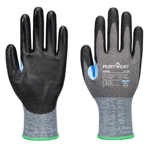 Portwest A649G8R CS Cut D21 PU Glove A4 - Gray/Black - R