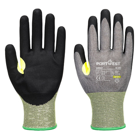 Portwest A652G8R CS Cut E21 Nitrile Glove A5 - Gray/Black - R