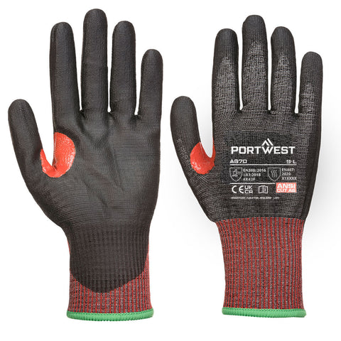 Portwest A670K8R CS Cut F13 PU Glove A6 - Black - R