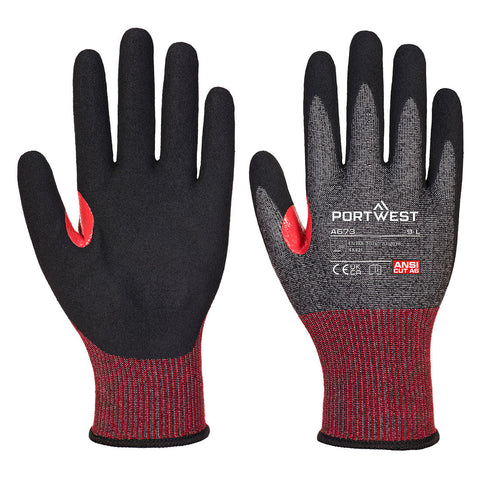 Portwest A673K8R CS Cut F18 Nitrile Glove A6 - Black - R
