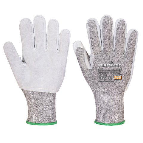 Portwest A674K8R CS Cut F13 Leather Glove A7 - Black - R