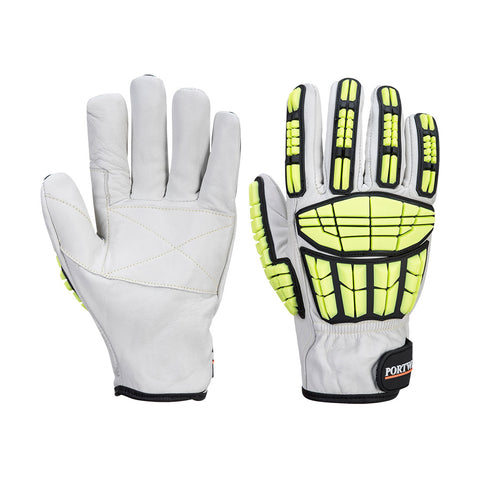 Portwest A745GRR Impact F135 Cow Leather Lined Glove A6 - Gray - R