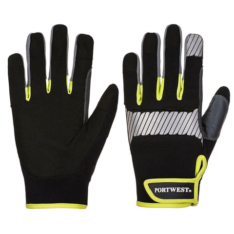 Portwest A770BKY PW3 Mechanic 80 Reflective Utility Glove - Black/Yellow